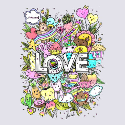 Doodle Monster Love - Premium Cotton Tee Design