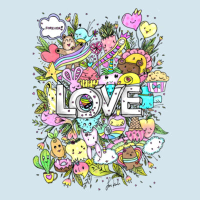 Doodle Monster Love - Youth Premium Cotton Tee Design