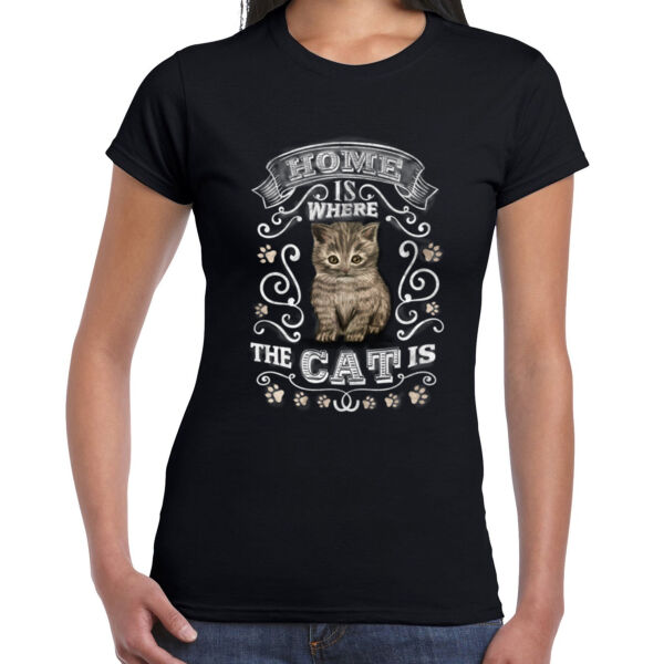 Home is Where the Cat is - Ladies Premium Cotton Tee Thumbnail