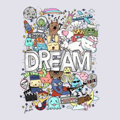 Doodle Monster Dream - Premium Cotton Tee Design