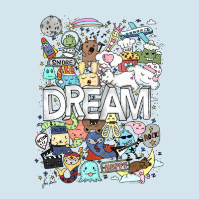 Doodle Monster Dream - Youth Premium Cotton Tee Design