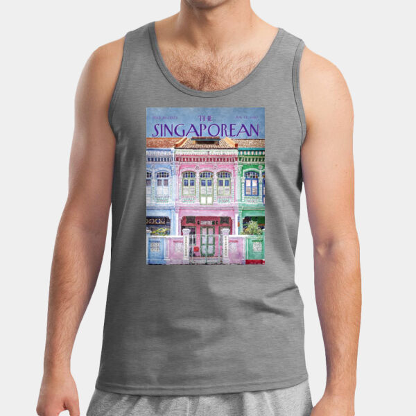 Peranakan Shophouses Pink: Singlet Thumbnail
