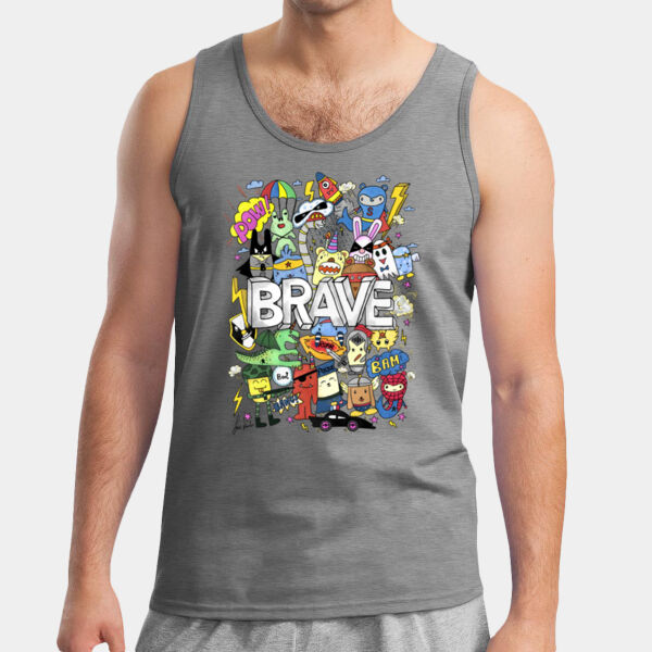 Doodle Monsters Brave - Ultra Cotton Tank Top Thumbnail