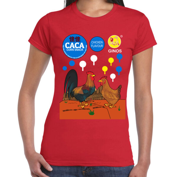 Chicken Corn Snack - Ladies Premium Cotton Tee Thumbnail