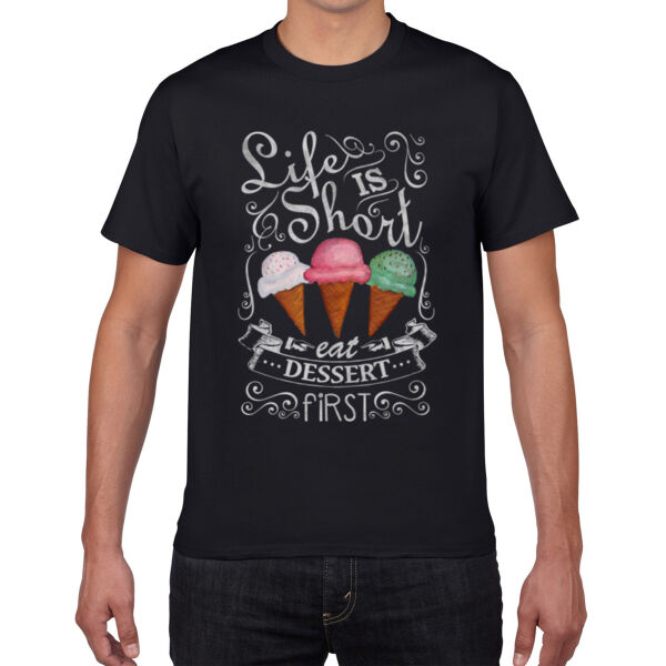 Eat Dessert First - Premium Cotton Tee Thumbnail