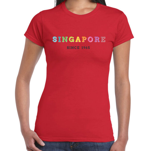 Singapore Rainbow - Ladies Premium Cotton Tee Thumbnail